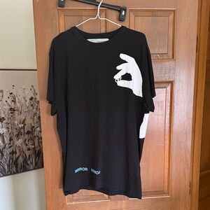 Off white Hands off Black Graphic Tee (oversized fits like large)